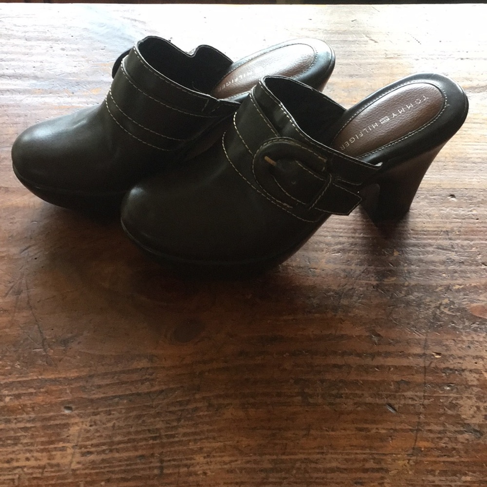 Brown Tommy Hilfiger clogs